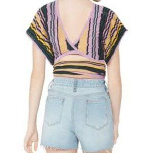 BCBGeneration Crochet Wrap Stripe Top        (TT)